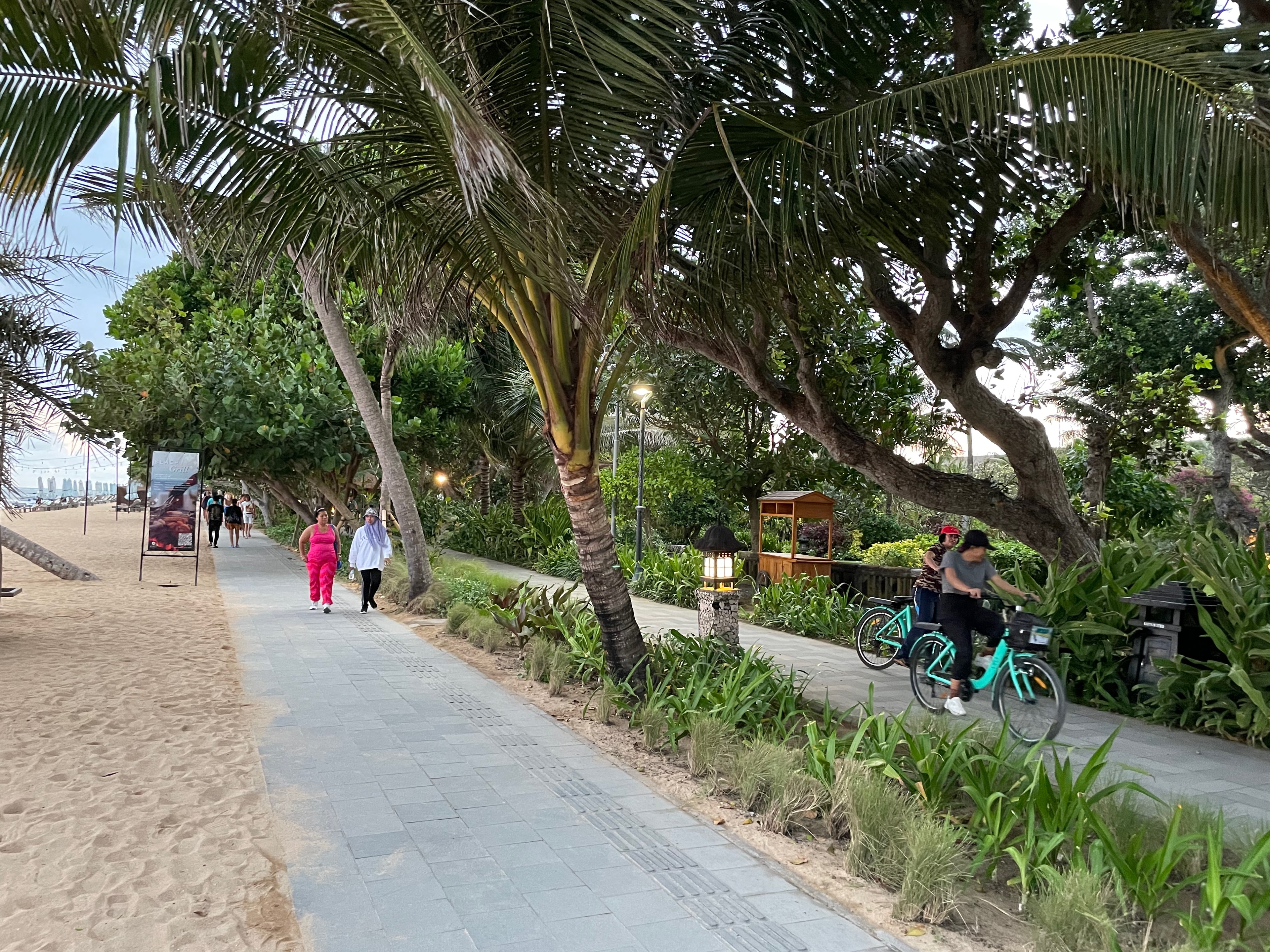 The seafront promenade at Sanur Beach